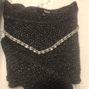 ana Black sequin sweater loose knit, size large